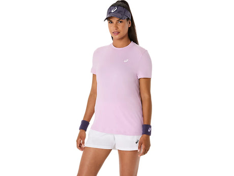 playera asics padel mujer color morado rosa con corte cómodo y transpirable