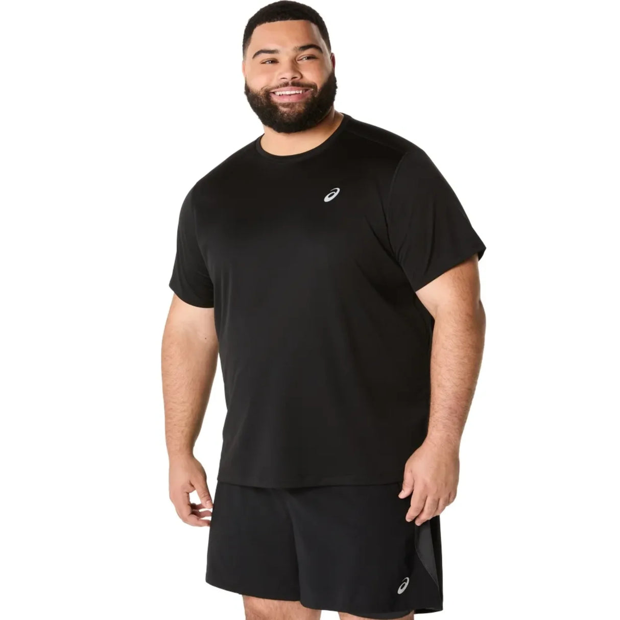 camiseta asics negra performance black para jugar pádel o correr