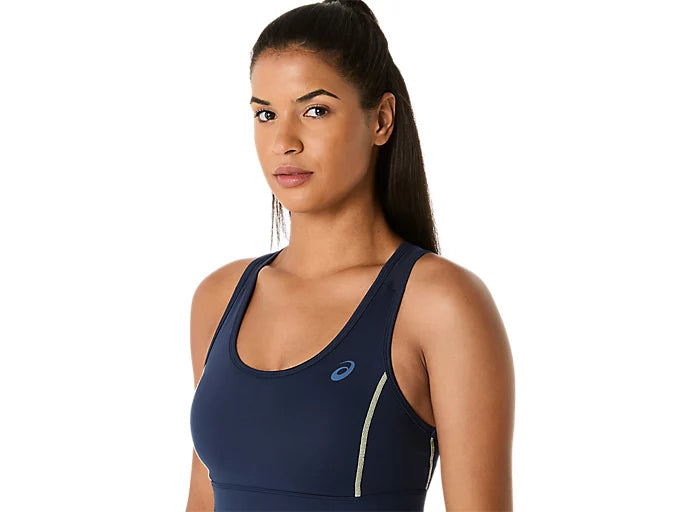 top deportivo asics azul marino mujer transpirable para pádel