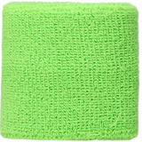 muñequera corta asics verde neón tejido tipo algodón ideal para padel deporte y control de empuñadura