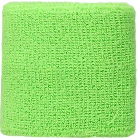 muñequera corta asics verde neón tejido tipo algodón ideal para padel deporte y control de empuñadura