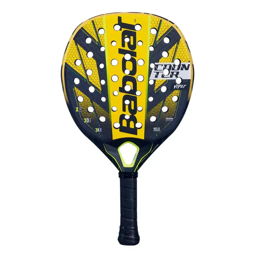 pala de padel babolat counter viper 2024 en negro con detalles dorados