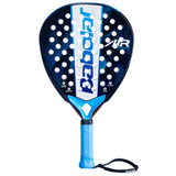 pala de padel babolat air origin azul con diseño perforado y grip celeste