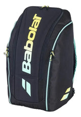 mochila babolat padel backpack rh negra con detalles verde menta