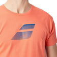 camiseta babolat big flag color coral para padel y tenis con diseño audaz