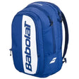 mochila babolat court backpack azul blanco con capacidad para dos raquetas

