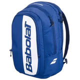 mochila babolat court backpack azul blanco con capacidad para dos raquetas

