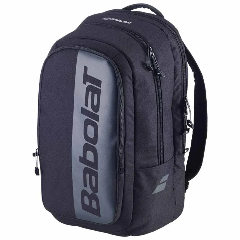 mochila Babolat Court Hero negra con compartimento frontal vertical