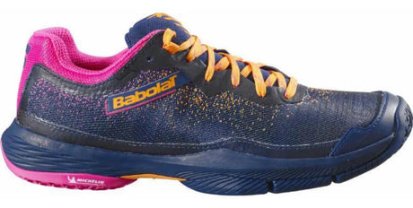 tenis babolat jet ritma mujer azul con rosa para pádel de alto rendimiento
