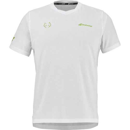 Playera Babolat Juan Lebrón Crew Neck Blanco para Pádel