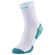 calceta deportiva babolat media pierna para padel color blanco con verde