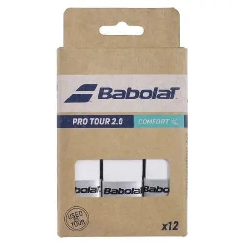 pack 12 overgrips babolat pro tour 2.0 blanco confort profesional