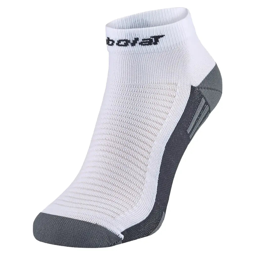 calceta babolat quarter blanca con refuerzos en negro para pádel