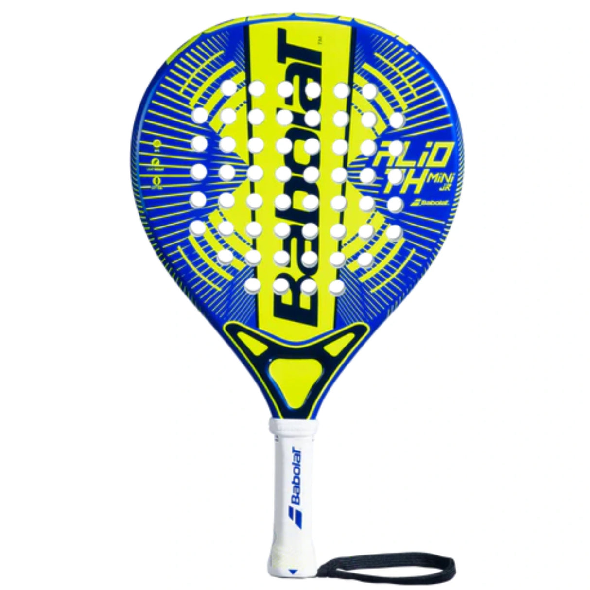 pala de padel babolat th mini jr azul y amarilla para niños principiantes