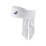 bandana babolat tie headband blanca para pádel con ajuste de amarre