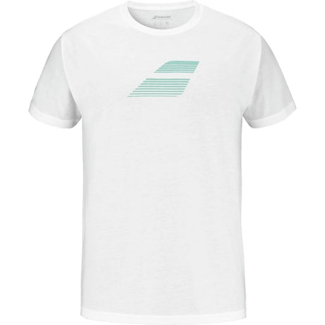 camiseta blanca babolat con logotipo ideal para jugar padel y tenis