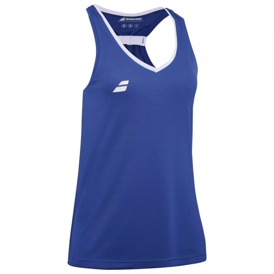 babolat play camiseta blanca sin mangas mujer para cancha padel