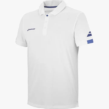 polo técnica babolat blanca para hombre con logotipo en el pecho