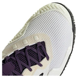 calzado adidas barricade 13 blanco con detalles dorados y suela all court