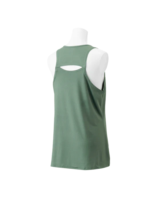 blusa yonex mujer verde olivo sin mangas con tela antiestática para jugar pádel