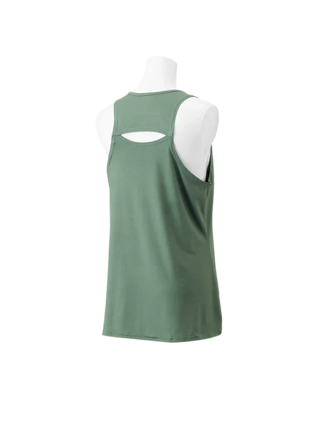blusa yonex mujer verde olivo sin mangas con tela antiestática para jugar pádel