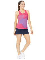 blusa deportiva yonex mujer rosa con estampado azul para padel