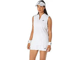 blusa asics blanca sin mangas para mujer ideal para jugar pádel