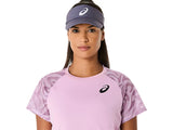 blusa rosa mujer asics de manga corta ligera para tenis y pádel