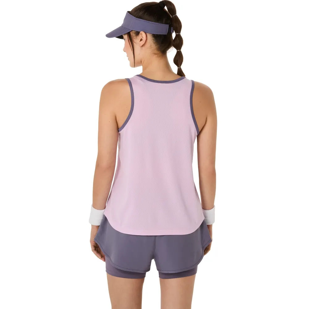 blusa técnica mujer asics game ss top rosa con poliéster reciclado