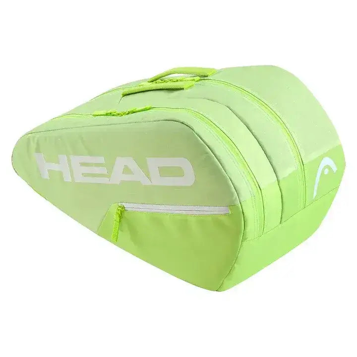 bolsa de pádel head base m con diseño moderno verde y correas tipo mochila