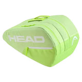 bolsa de pádel head base m con diseño moderno verde y correas tipo mochila