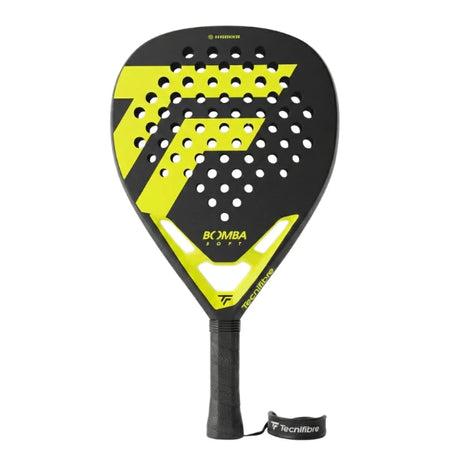 pala de pádel Tecnifibre Bomba Soft negro amarillo fibra de vidrio