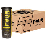 caja de mayoreo four padel world tour con botes de pelotas para pádel