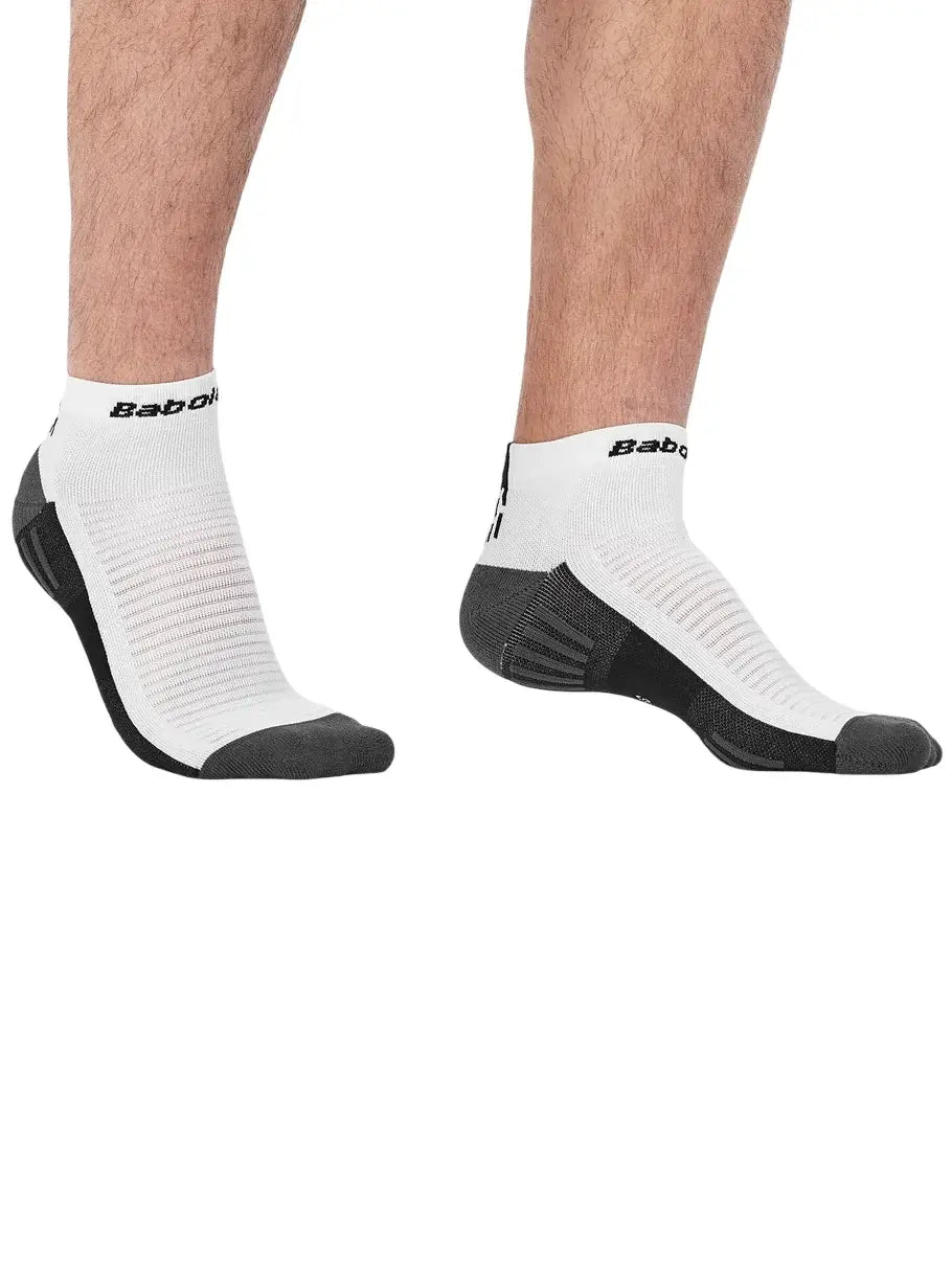 babolat quarter sock blanco y negro para juego de pádel intensivo