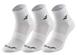 pack 3 pares de calcetas babolat blancas quarter para jugar pádel