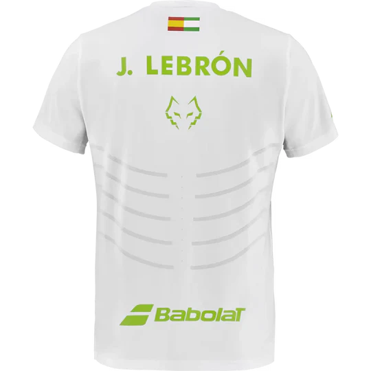 Playera Babolat Juan Lebrón Réplica Crew Neck Blanco para Pádel