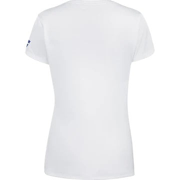 camiseta babolat blanca mujer ligera y transpirable para pádel y tenis