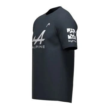 camiseta deportiva azul navy coello con corte técnico y nombre en la espalda
