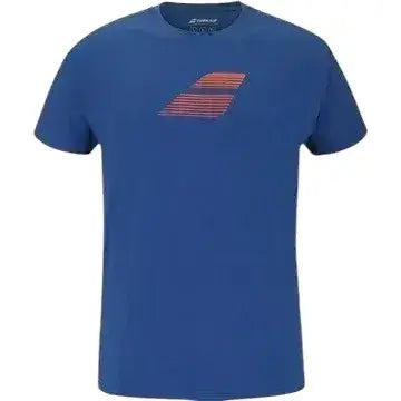 playera babolat logo tee azul hombre con mezcla de algodón y poliéster