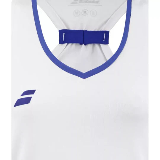 camiseta sin mangas mujer babolat para padel diseño blanco limpio