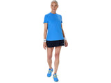 camiseta deportiva mujer asics azul ligera con corte femenino moderno