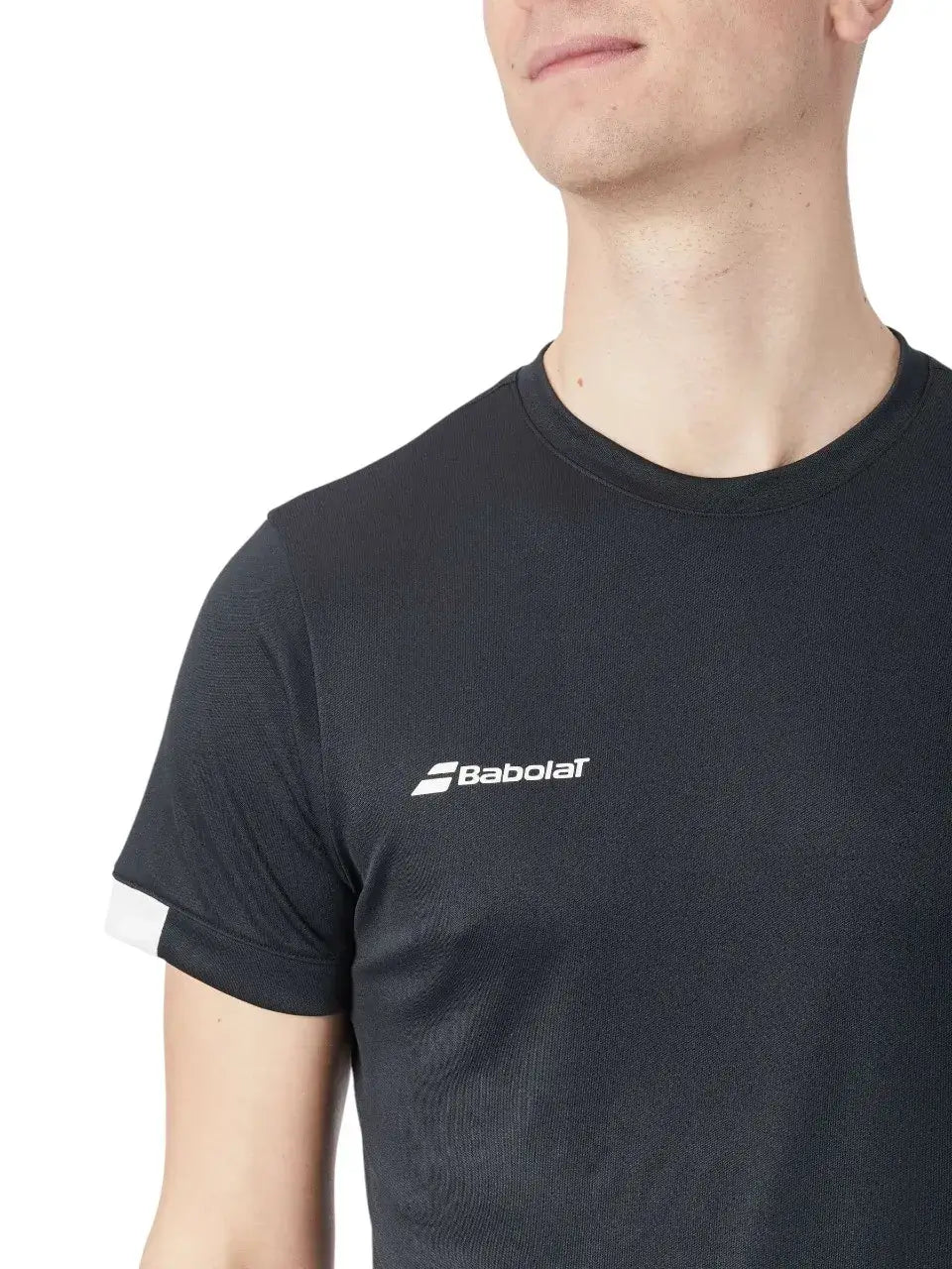 camiseta negra babolat hombre con diseño sobrio para partidos intensos