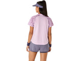 camiseta deportiva asics rosa mujer con mangas de malla ventiladas