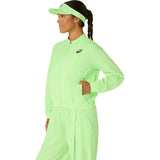 chaqueta tenis asics match jacket mujer verde illuminate con diseño deportivo para cancha