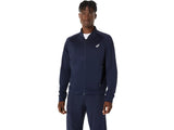 chamarra tenis asics court warm up jacket hombre azul midnight con tela flexible para cancha tenis
