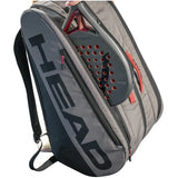 bolsa padel HEAD Coello gris con zapatera ventilada y bolsillos adicionales