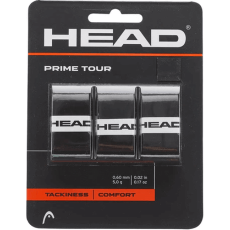 overgrips negros head prime tour con agarre seguro y control superior