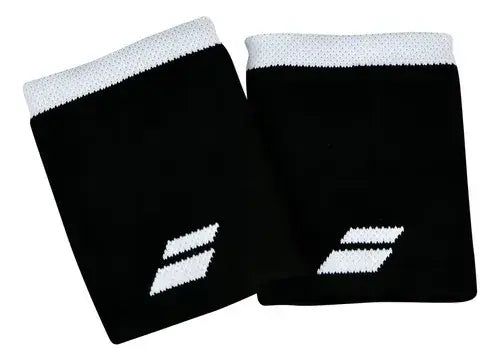 Muñequera Babolat Logo Negra/Blanca para Pádel
