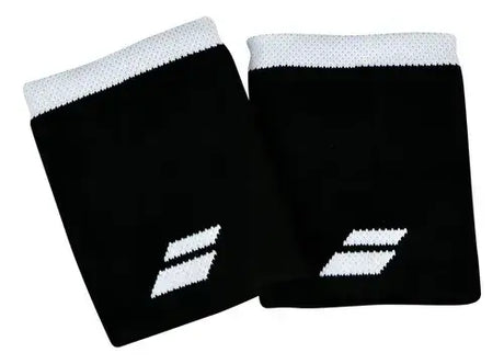 Muñequera Babolat Logo Negra/Blanca para Pádel