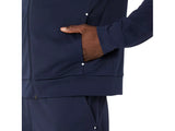 detalle frontal chaqueta asics court warm up jacket hombre azul midnight ropa deportiva tenis